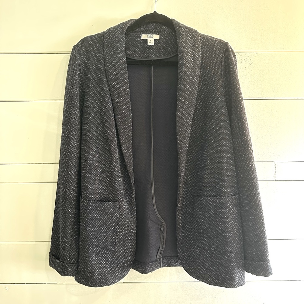 Croft & Barrow Navy Knit Blazer, Size S